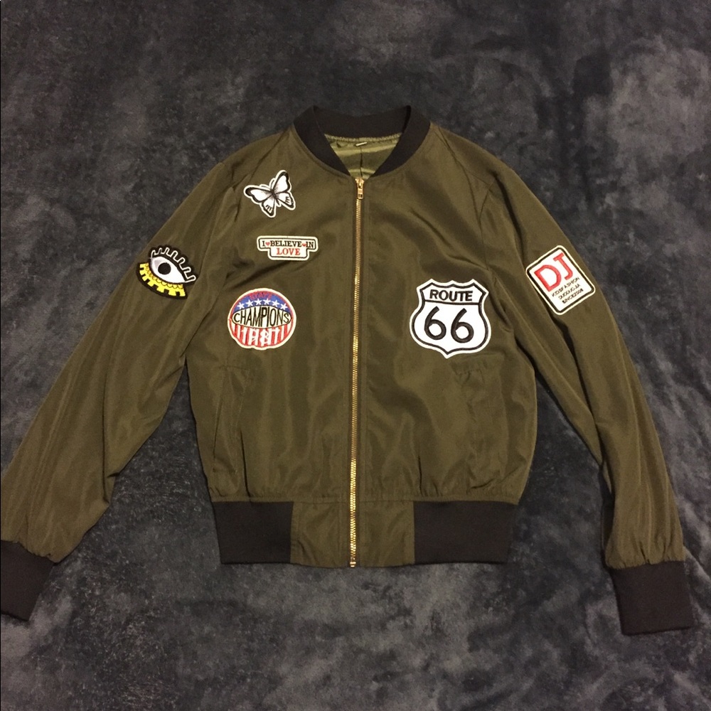 🌿Dark jungle green bomber jacket🌿